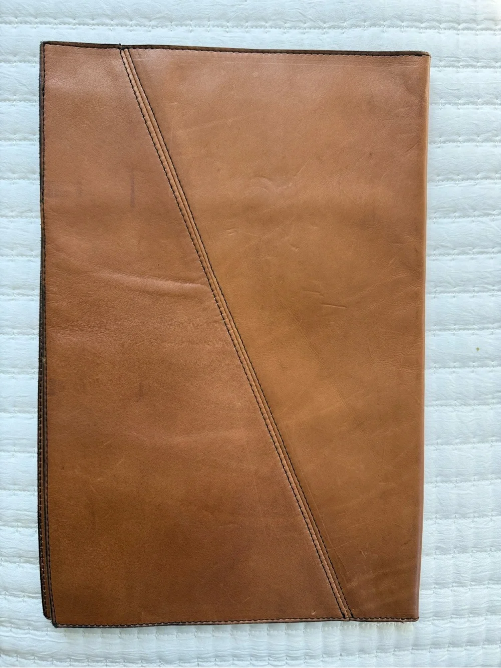 Vintage Artisan-made full-grain leather portfolio by designer F. Clegg.